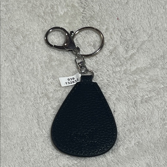Thirty-One Initial Key Fob Black Keychain with Silver Initial R - Picture 2 of 4
